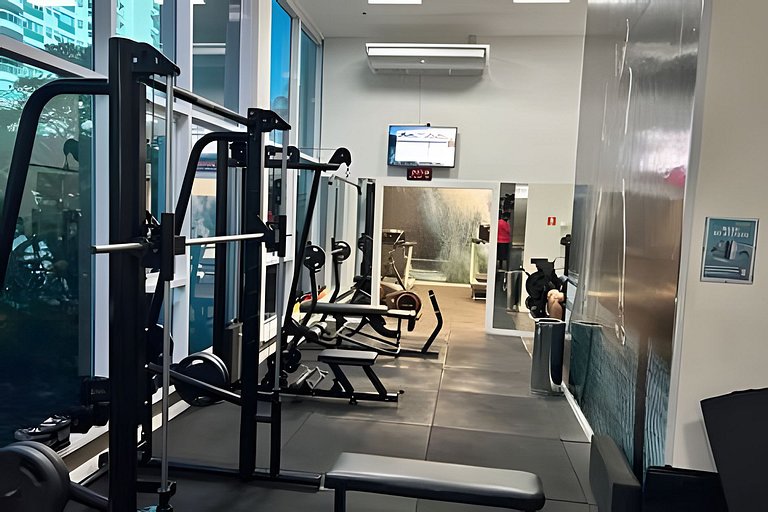 Flat em Rio2, cozinha equipada, piscina, internet de 500 Mb