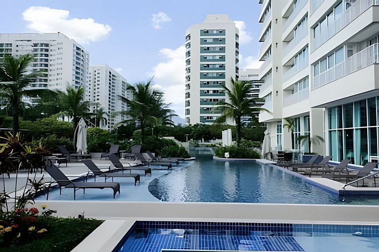 Flat |Cozinha |Lavanderia |Gym |Piscina |Sauna