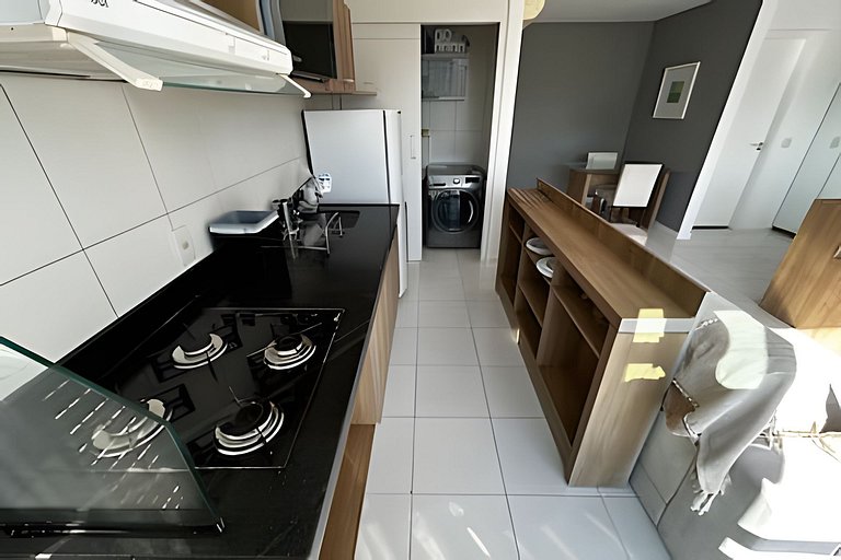 Flat |Cozinha |Lavanderia |Gym |Piscina |Sauna