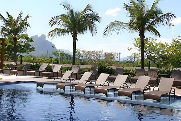 Flat |Cozinha |Lavanderia |Gym |Piscina |Sauna