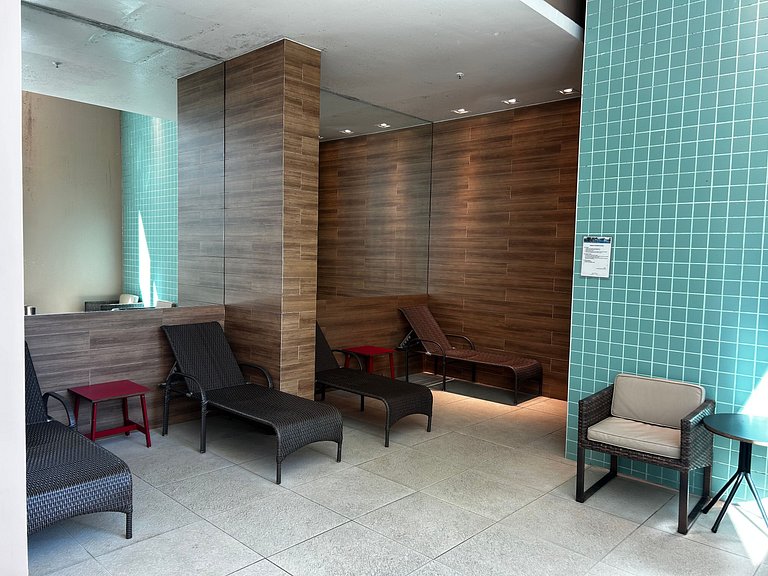 Suíte com cozinha compacta | Piscina | Sauna | Gym