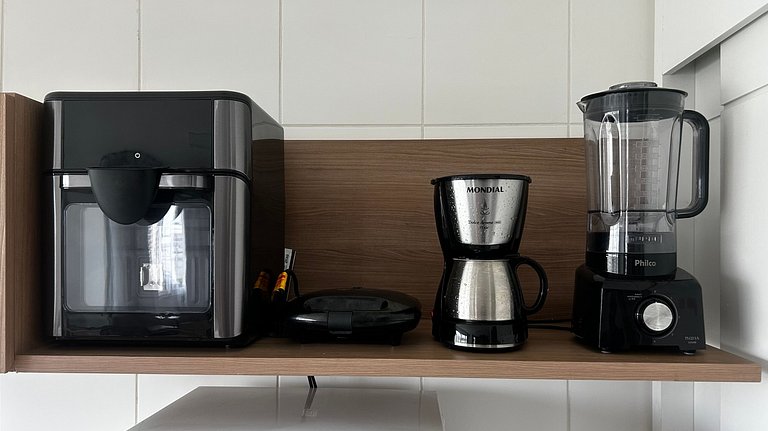 Flat |Cozinha |Lavanderia |Gym |Piscina |Sauna